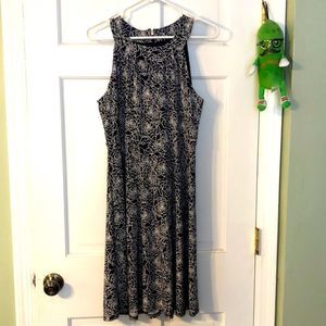 Tommy Hilfiger B&W Sleeveless Scoopneck Floral Print Dress